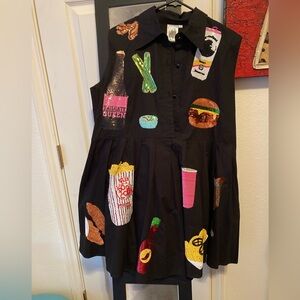 Queen of Sparkles Embellished Black Dress NWOT xl